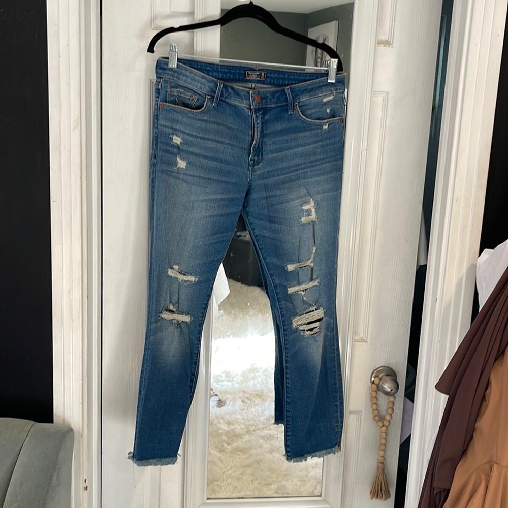 Abercrombie Mid Rise Super Skinny Ankle Jeans